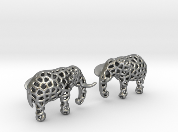 Elephant Cufflinks 3d printed