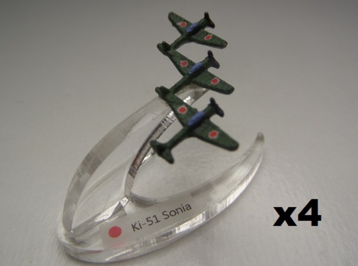 Ki-51 Sonia (Triplet) x4 1:900 3d printed Comes unpainted without stand. Set of 4 planes.