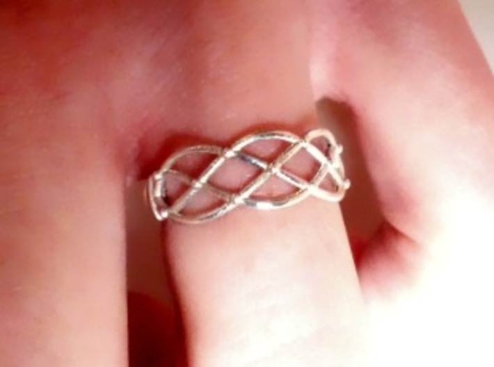 Celtic Weave Ring 3d printed Sterling Silver