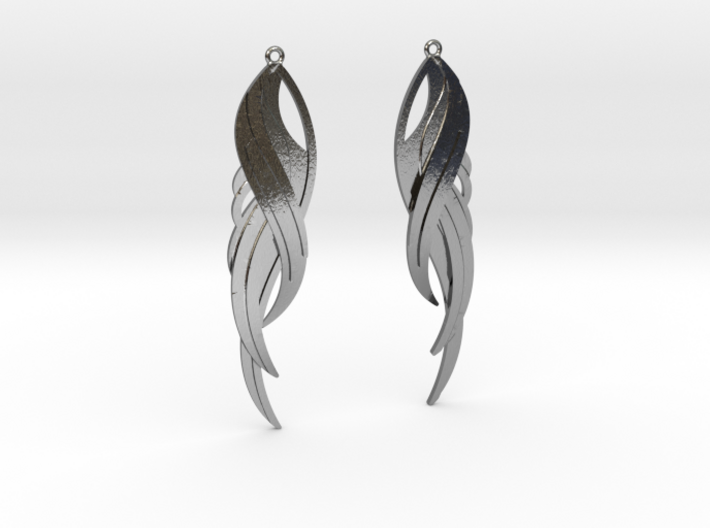 Feather Earrings 3d printed