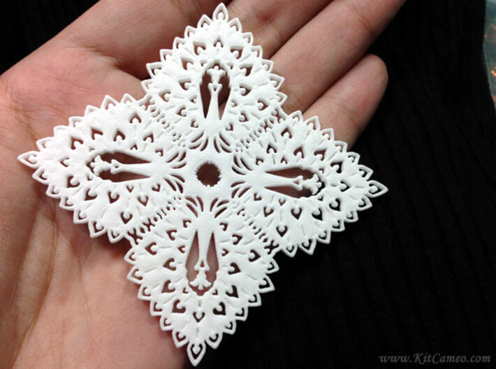 Peacock Snowflake 3d printed