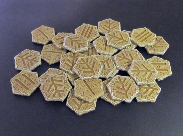 Elder Sign tokens (30 pcs) 3d printed Hand-painted White Stong Flexible.