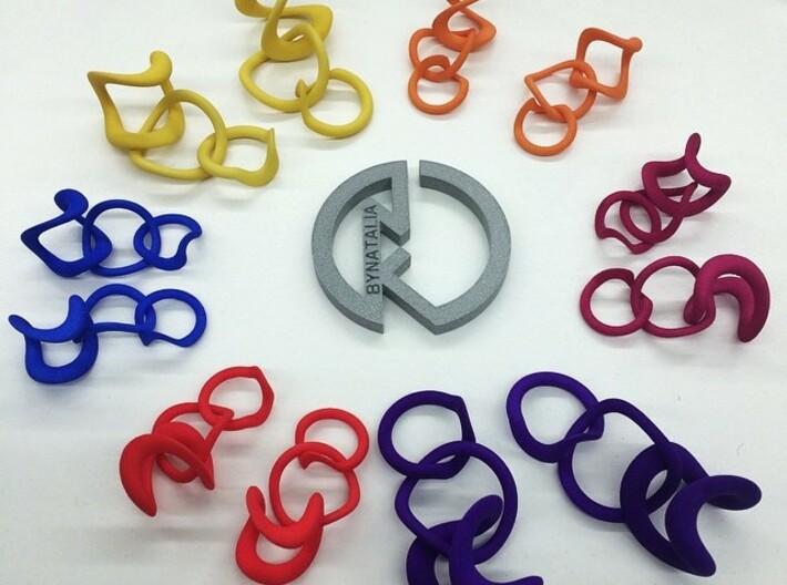 Tumbling Loops Earrings - Small 3d printed 