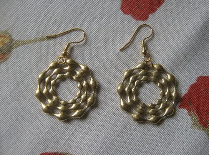 Three-Circle Earrings 3d printed
