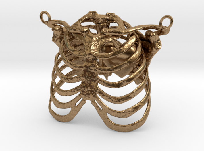 Ribcage With Stylized Heart Pendant 3d printed