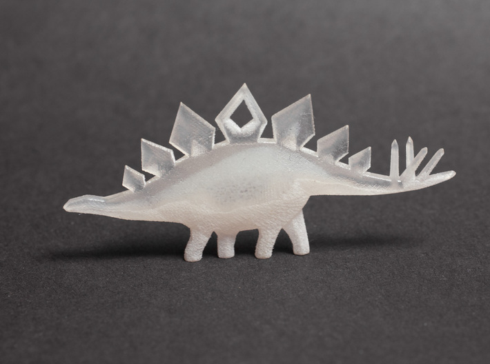 Stegosaurus Pendant 3d printed Shown in Frosted Ultra Detail
