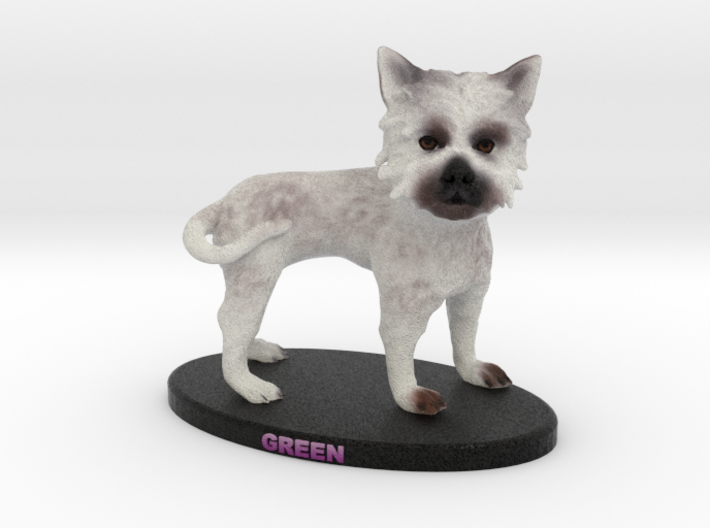 Custom Dog Figurine - Green 3d printed