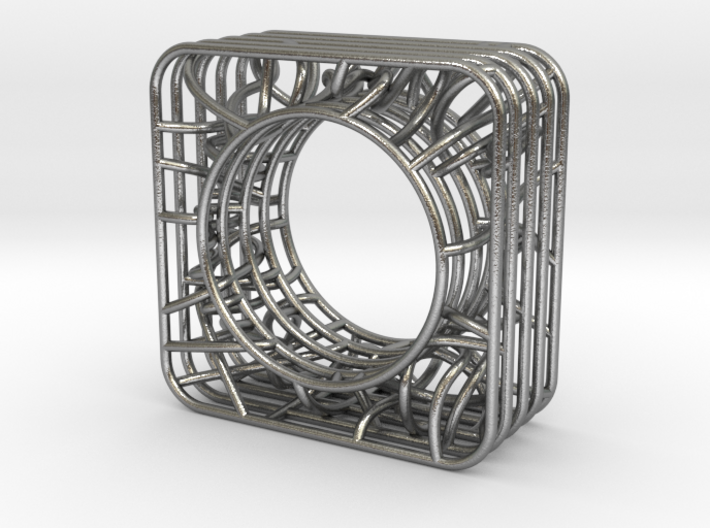 LOFF - wire cubic Ring and pendant 3d printed
