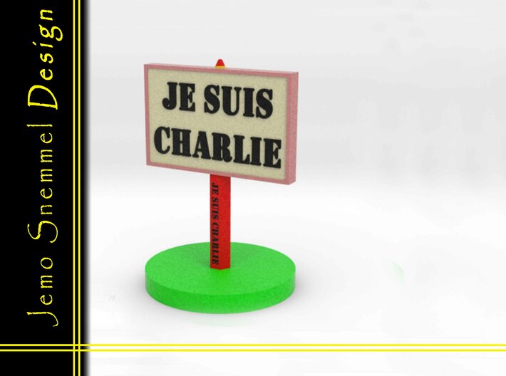 Plate Je Suis Charlie 3d printed