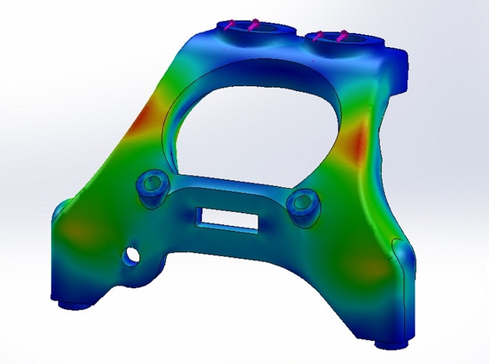 B5M / T5M / SC5M Chassis Brace With Fan Mounting,  3d printed Stress analysis of the part
