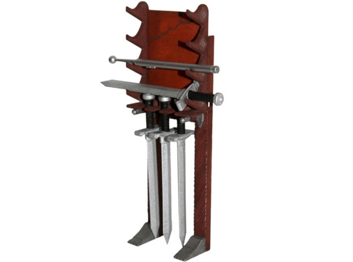 MOTUC Modular Wooden Rack 3d printed Added Swords Rack for reference