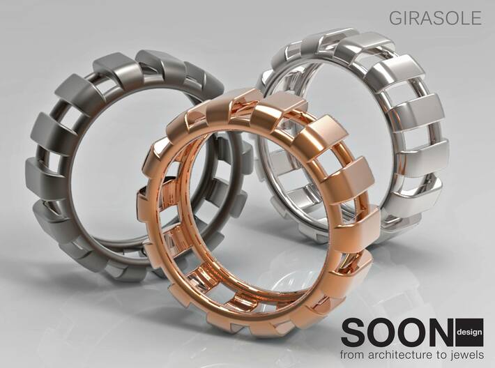 GIRASOLE RING - SIZE 8 3d printed