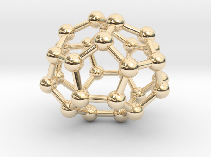 0004 Fullerene c28 d2 3d printed 14K Gold