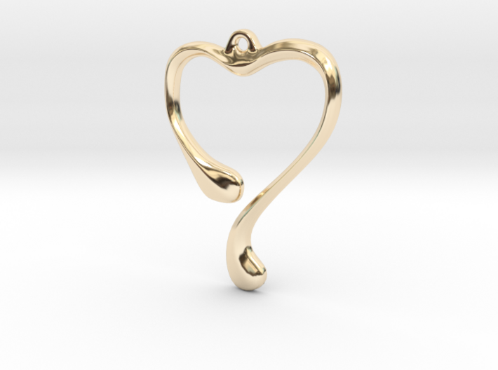 Heart shape pendant 3d printed