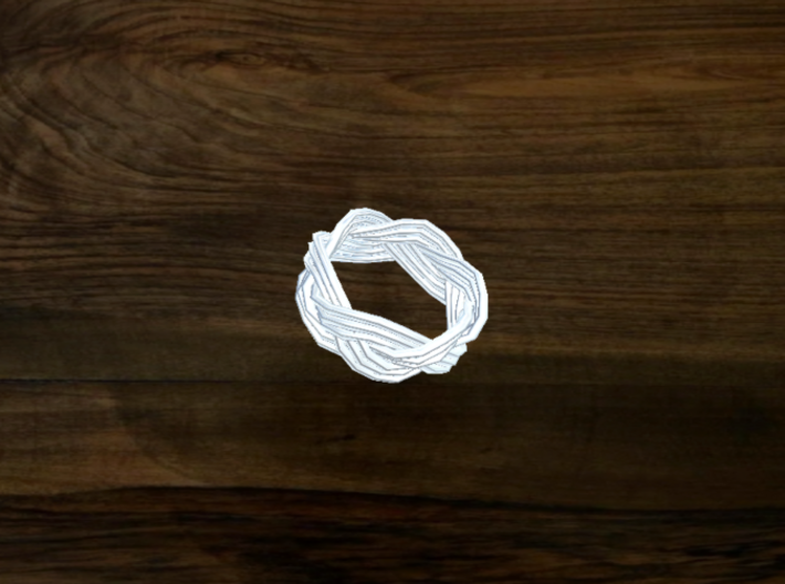 Turk's Head Knot Ring 3 Part X 6 Bight - Size 0 3d printed