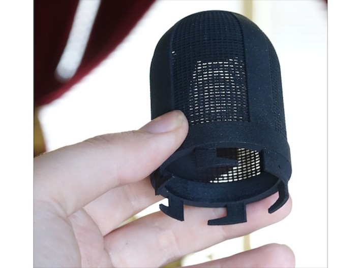 Handheld Microphone Adapter For Clip On Lapel Mics 3d printed The top windscreen piece. 