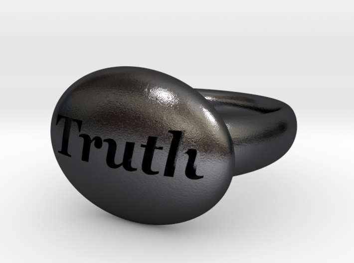 S46 Small Signet Truth Ring Scaled To Size 7.25 3d printed