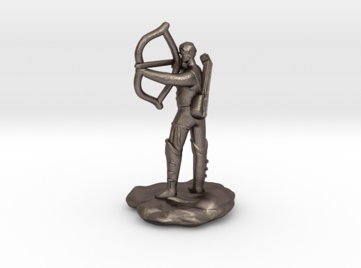 Half-Elf Bard Historian with Shortbow and Lute 3d printed
