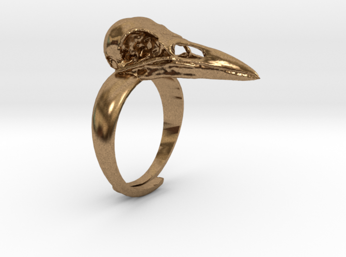 Crow Ring With Logo 3d printed