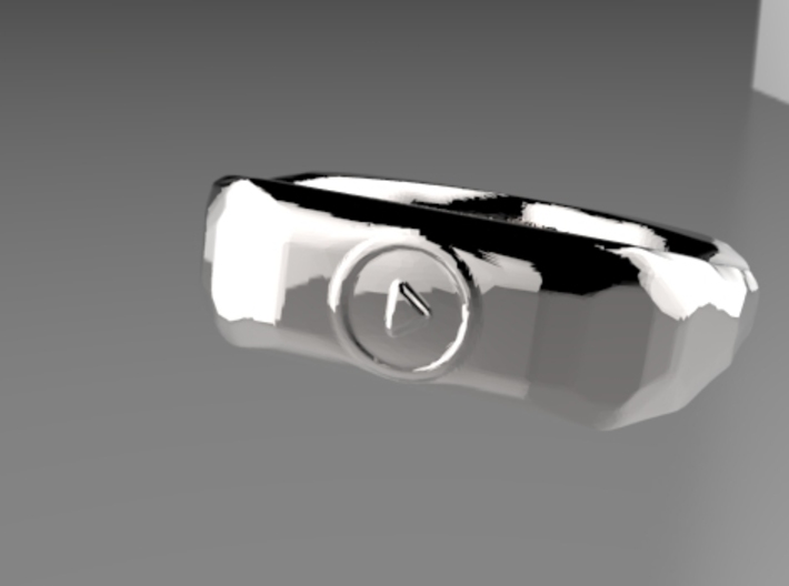 &quot;Play&quot; ring 1-st edition, &quot;Player&quot; jewelry collect 3d printed Material: polished silver