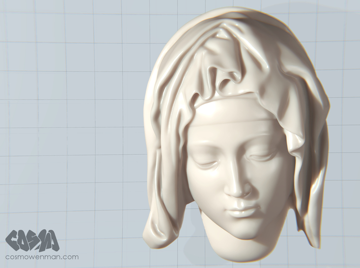 Michelangelo's Pietà, detail of Mary 3d printed (Digital preview - not a photo)