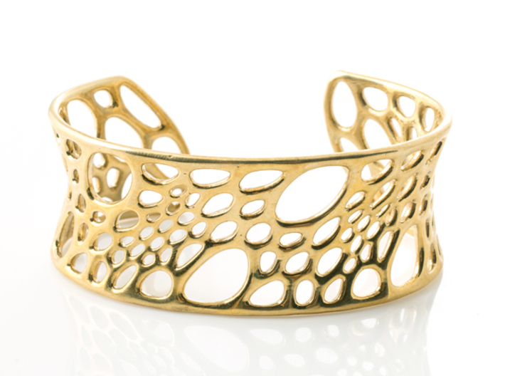 Bamboo Cuff 3d printed polished brass