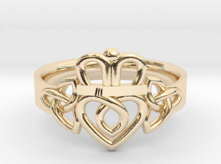 Triquetra Claddagh Ring 3d printed