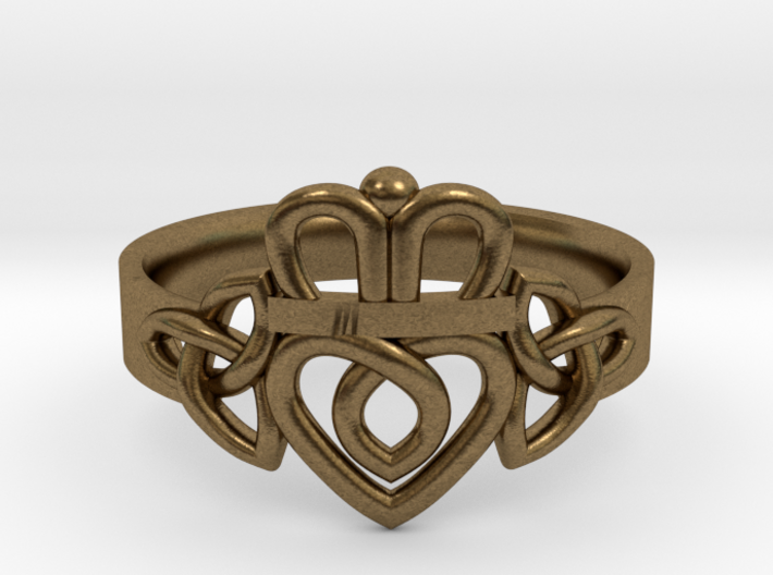 Triquetra Claddagh Ring 3d printed