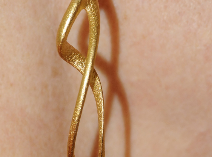 Earring: Twisted loop - 5 cm 3d printed earring with findings (not included)