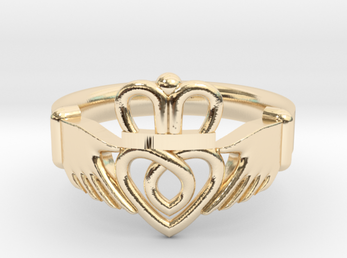 Traditional Claddagh Ring 3d printed