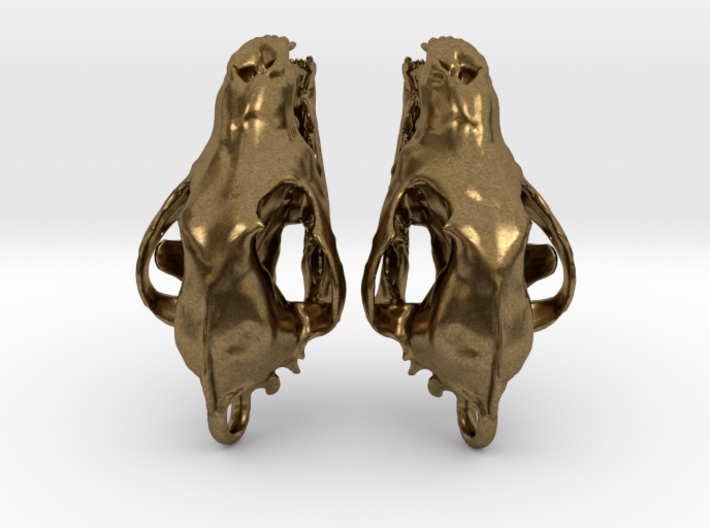 Wolf Skull Earrings 3d printed