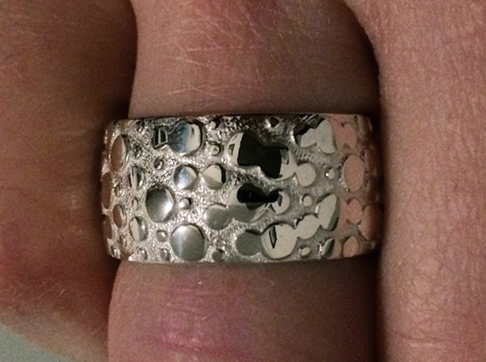 Nubbed Ring - Size 9 3d printed Polished Silver