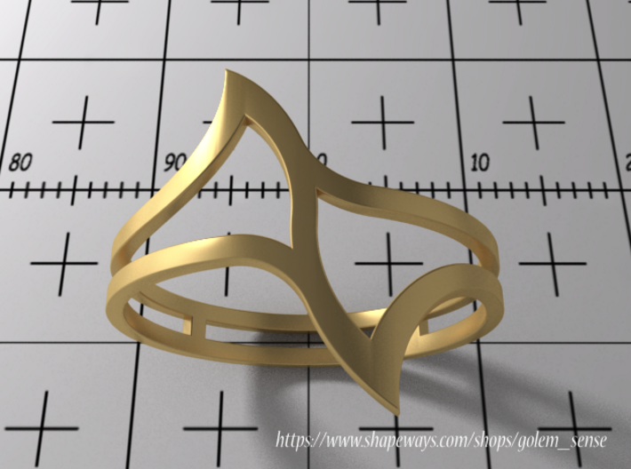  Ring Model E - Size 6 - Gold 3d printed 