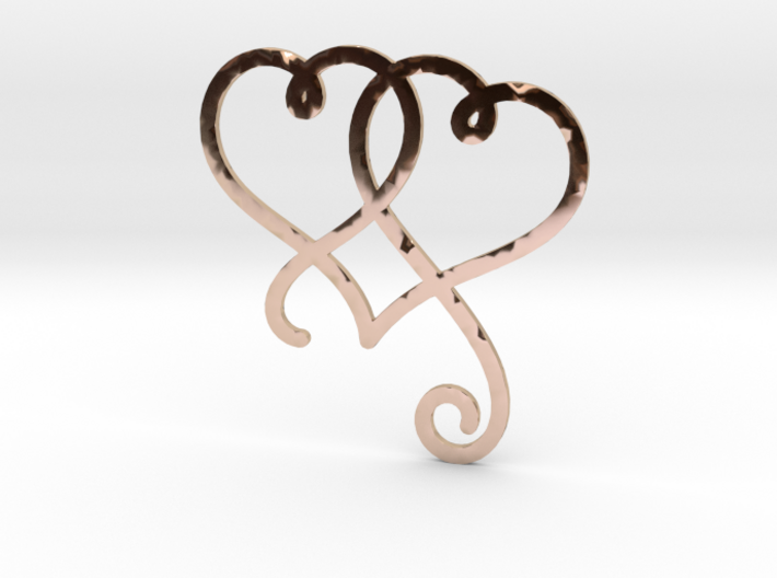 Linked Swirly Hearts (Thin) 3d printed