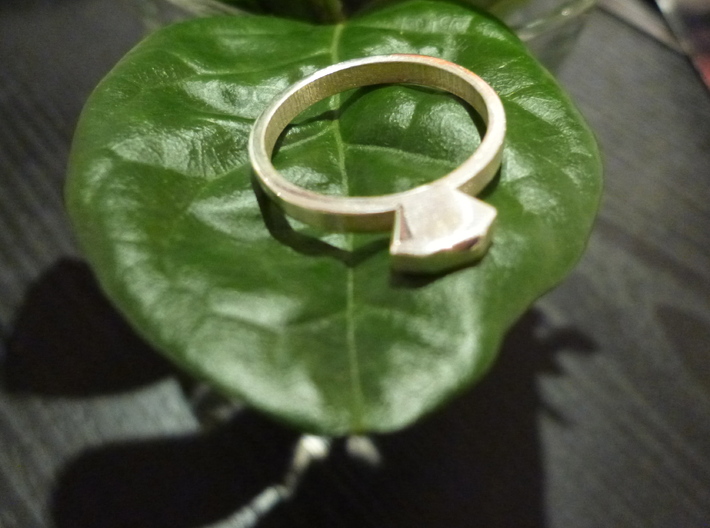 Diamond Ring (Size 7.25~7.75) 3d printed Polished Silver