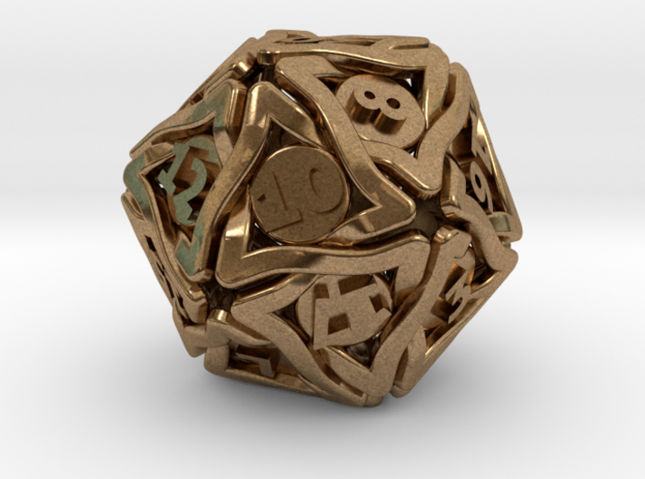 'Twined' Dice D20 Gaming Die (32 mm) 3d printed