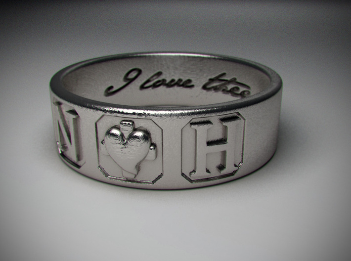 N + H Ring size 5 3d printed
