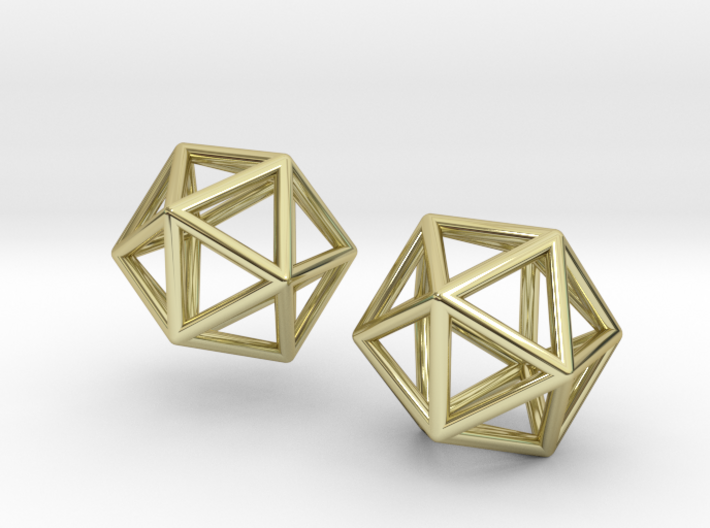 Icosahedron earrings 3d printed