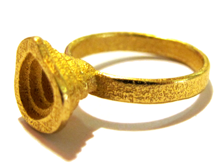Gold Mine ring - UK N (inside diameter 17.2mm) 3d printed