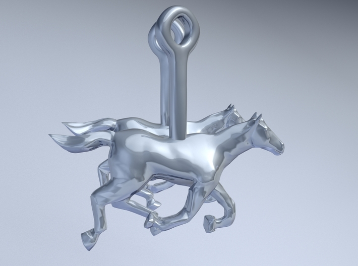Horse (without Jockey) Earrings 3d printed 