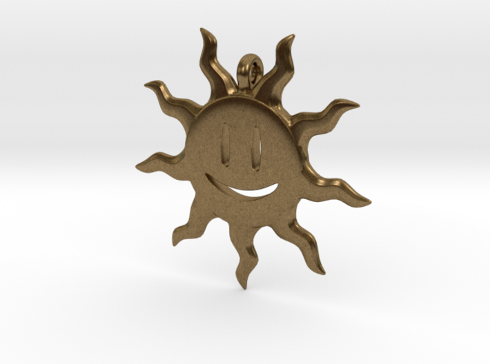Smiling sun pendant 3d printed