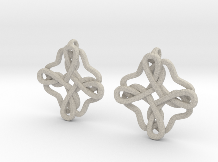 Friendship knot earrings 3d printed