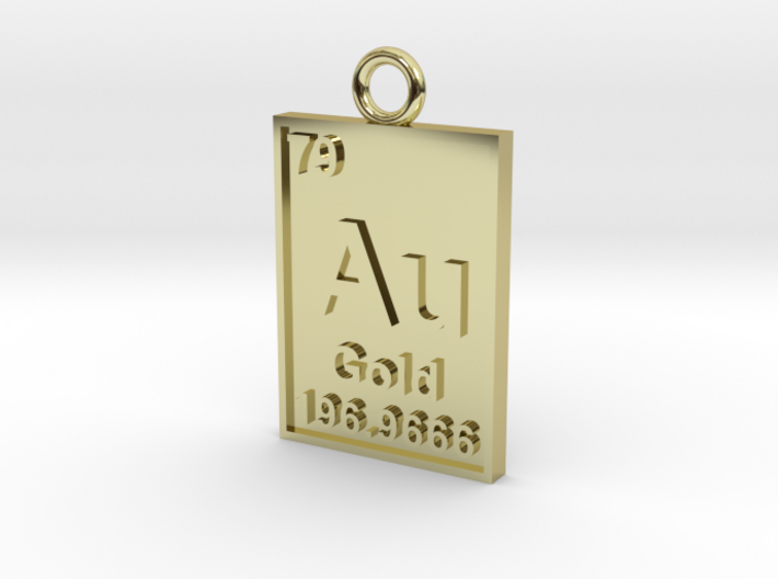 Gold Periodic Table Pendant 3d printed 