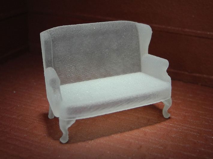 1:48 Queen Anne Wingback Settee 3d printed