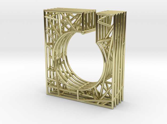 LOFF - wire cubic ring and pendant 1 3d printed