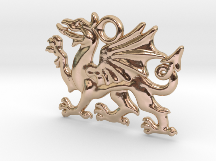 Welsh dragon charm 3d printed