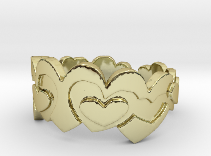 Open Layered Hearts in Ring Size 7 3d printed