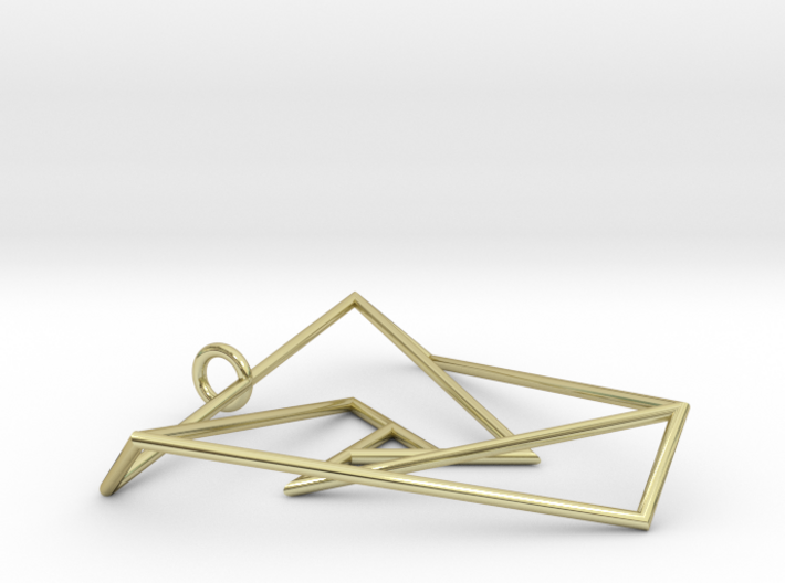 Impossible triangle pendant with a twist 3d printed