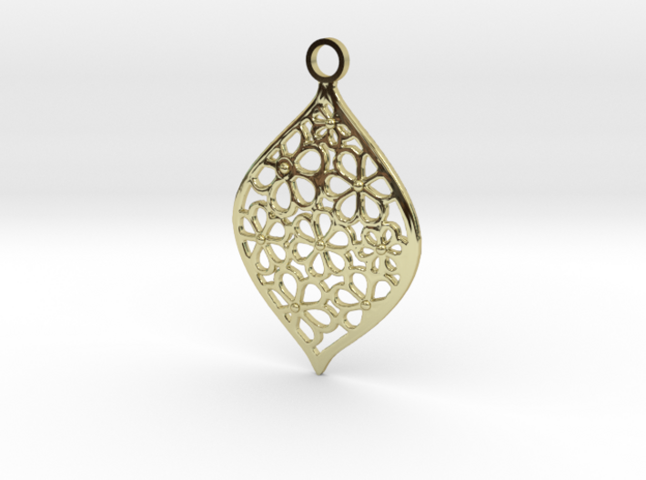 Floral Pendant / Earring 3d printed