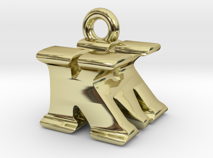 3D Monogram Pendant - KMF1 3d printed